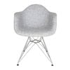 Sk Designer Living | Replica Eames Dar Eiffel Chair | Fabric & Chrome - Textured Light Grey