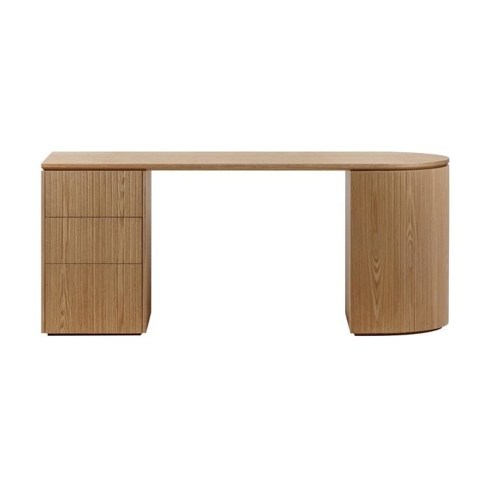 Payton  3 Drawer LHF Computer Work Desk Table Natural