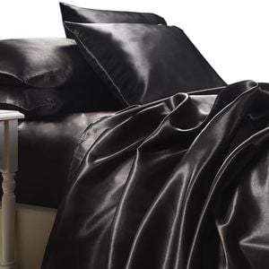 Satin Sheet Set - Luxury Black