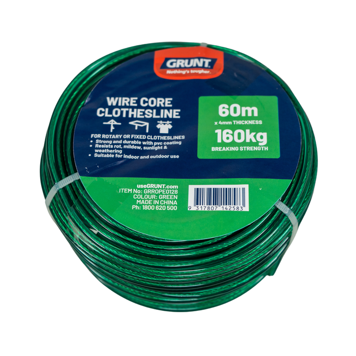 GRUNT 4mm x 60m Green Clothesline Wire
