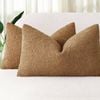 Gioia Casa Twin-pack Bouclé Cushion Covers - Soft Textured Polyester With Hidden Zipper (caramel, 30cm X 50cm)