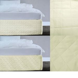 Cannon Random Pattern Quilted Valance Queen Cream