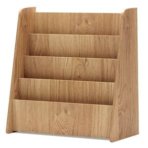 Costway 4-tier Kids Bookcase Magazine Display Rack Bookshelf Natural