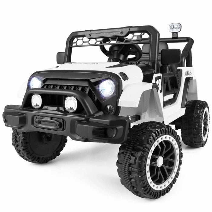 Costway Kid Ride on Truck 12V Electric Remote Car LED USB AUX Black