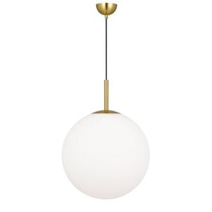 Telbix Bally Modern Pendant Hanging Lamp Light Glass Metal Opal Matt Antique Gold