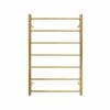 Commercial Round 7 Bar Brushed Gold PVD Heated Towel Rail