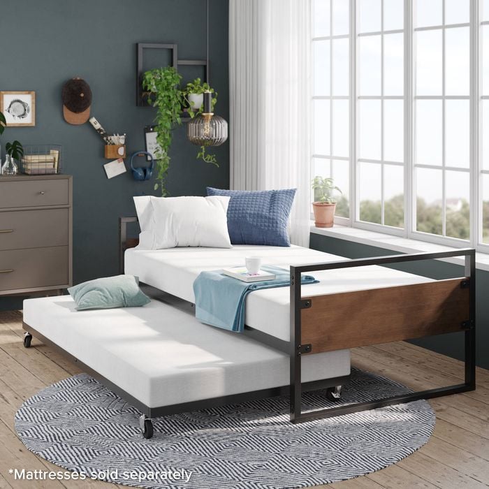 Zinus Ironline Premium Daybed And Trundle Bed Frame Set