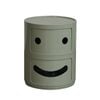Catzon 2 Tier Smile Face Nightstand Round Bedside Table-Green