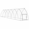 vidaXL Chicken Cage Hen House Poultry Coop Enclosure Silver Galvanised Steel 600x105x120 cm