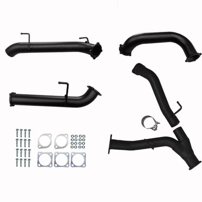 Toyota Landcruiser Exhaust 200 Series 4.5L V8 Twin 3" To Single 3.5" DPF Back With Straight Pipe Only Black Aluminised Steel