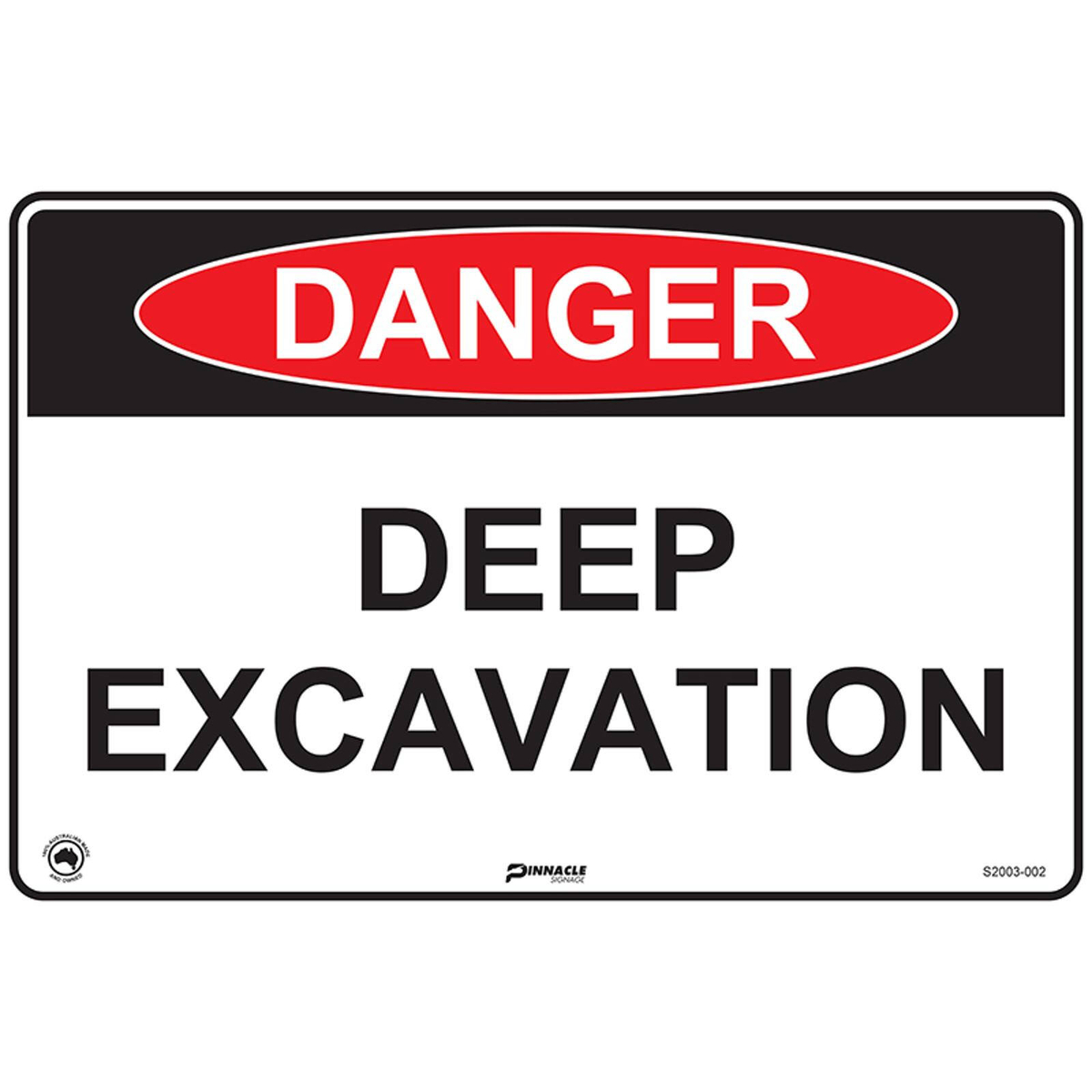 Pinnacle 600 x 400mm Metal Danger Deep Excavation Sign - 600 x 400mm ...