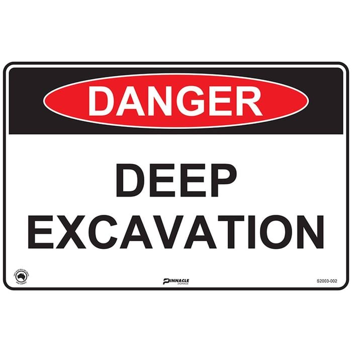 Pinnacle 600 x 400mm Metal Danger Deep Excavation Sign