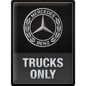 Nostalgic Art Large Sign 30x40cm Metal Hanging Decor Mercedes-Benz Trucks Only