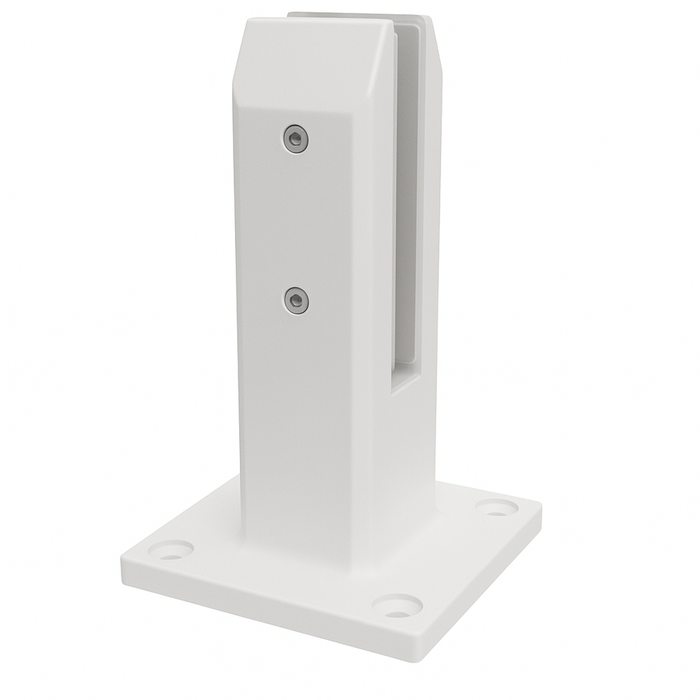 ProtectorAl Glass Pool And Balustrade White Matt Flanged Chisel Spigot