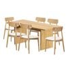 Oikiture 1.8m Dining Table and Chairs Wooden Furniture Set of 7