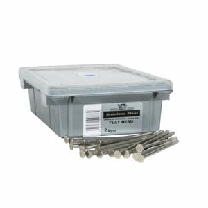 NZ Nails 60 x 3.15mm 316 Stainless Steel Flat Head Nail - 2kg Box