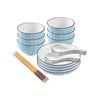 SOGA Blue Japanese Style Ceramic Dinnerware Set of 10