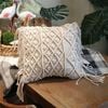 CottonMore Hand Made Cushion Cover Chenille Tassel 45x45cm
