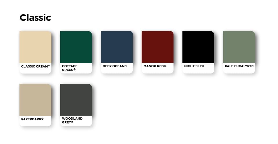 Classic colour palette options.
