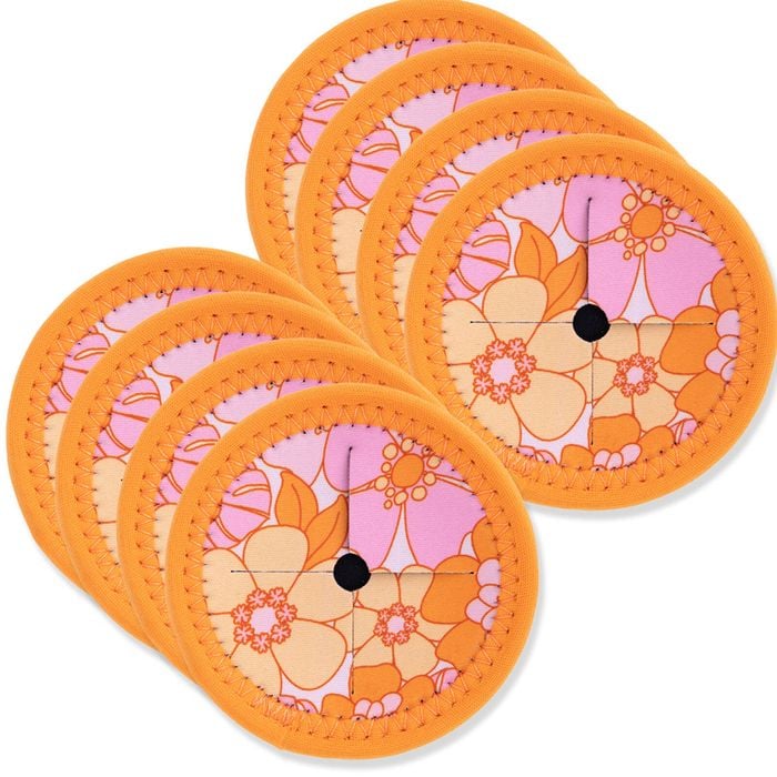 8PK Splosh Picnic Retro Big Floral Wine Glass Coaster 9.5cm