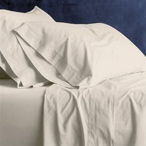 2PK Park Avenue European Double Cotton Fitted/Flat Sheet VNT Washed - Stone