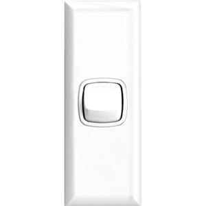 HPM Excel 1 Gang Switch Architrave White