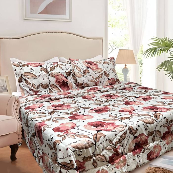 Hotel Living 3 Pce Light Weight Comforter Set Queen Corbett Floral Autumn