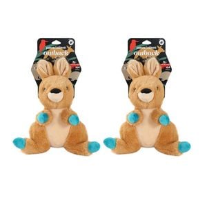 2x Paws & Claws Outback Buddies 30cm Kangaroo Pet/Dog Toy