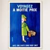Galrie Voyagez A Moitie Prix SNCF - French Vintage Advertising Poster, Wood Frame, A1 60 x 84cm (23 x 33inch)