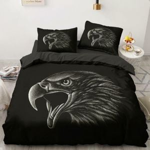 3D Eagle Head 347 Bed Pillowcases Quilt Queen Size