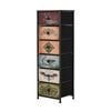 Oikiture 6 Chest Of Drawers Retro Tallboy Printed Foldable Fabric Drawers
