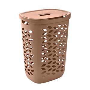 EzyStorage 62.5L Latte Fleur Laundry Hamper With Lid