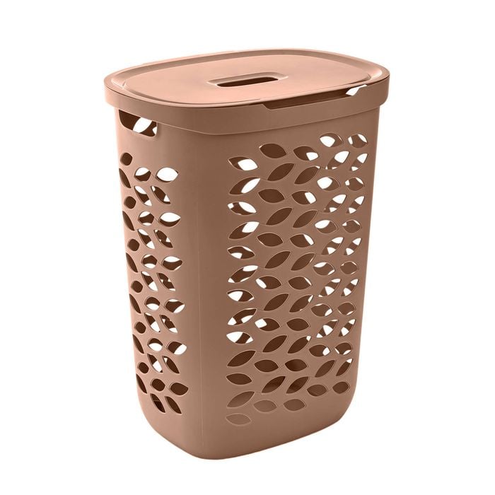 EzyStorage 62.5L Latte Fleur Laundry Hamper With Lid