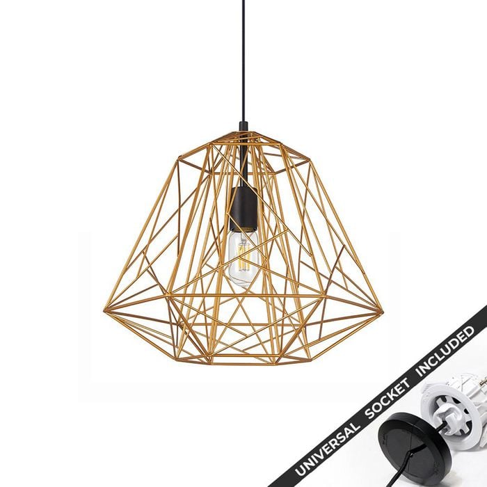 Snap Lighting Marte Metal Cage Downlight to Pendant Light Conversion Kit Gold