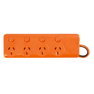 Arlec Halloween Orange and Black 4 Outlet Individually Switched Powerboard