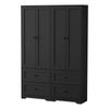 Oikiture 2PCS Sideboard Cupboard Storage Cabinet Black