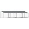 vidaXL Dog Cage with Roof and Doors Kennel Animal House Grey Galvanised Steel 8x2x2 m