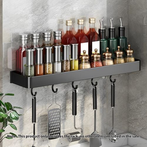 Soga 42cm Black Wall mounted Rectangular Kitchen Organiser Bunnings Australia