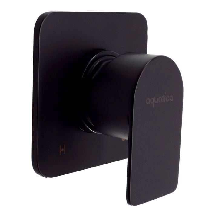 Aquatica Metalique Black Square Shower Mixer - Black