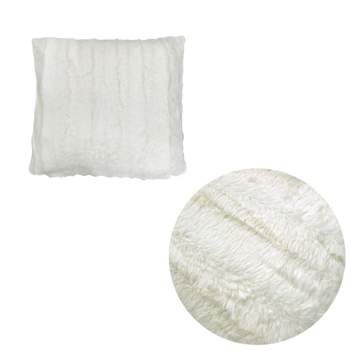 Lauren Ivory Faux Fur Cushion 43 x 43 cm