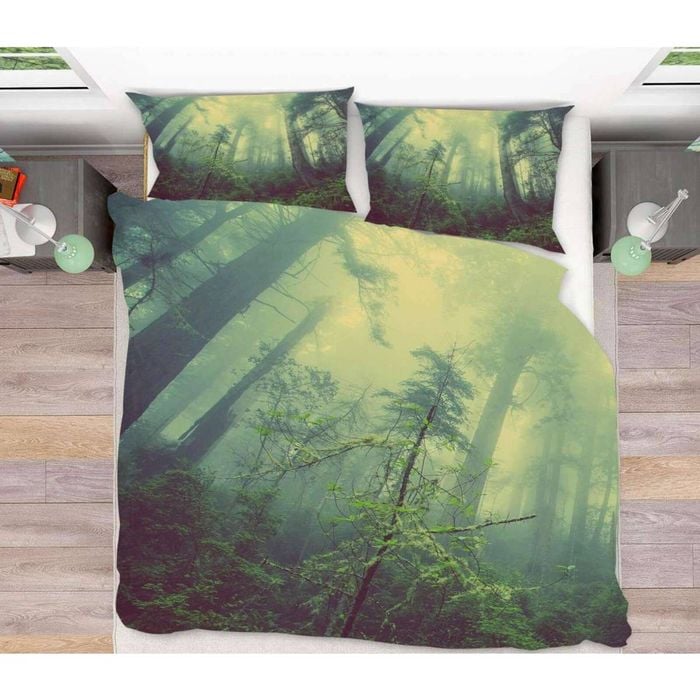 3D Forest Trees 37 Bed Pillowcases Quilt King Single Size