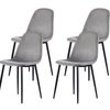 Velvet Dining Chair Dark Grey - Set of 4