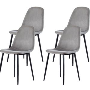 Velvet Dining Chair Dark Grey - Set of 4