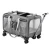 i.Pet Pet Carrier Foldable Stroller Cat Dog Trolley Travel Bag Grey