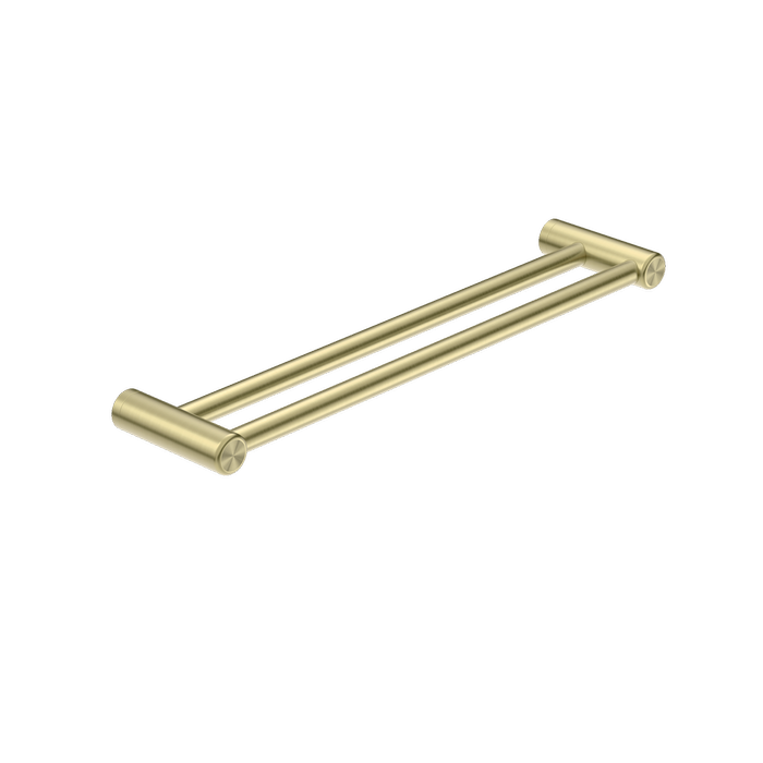 Nero Mecca Care 25mm x 600mm Brushed Gold Double Towel Grab Rail