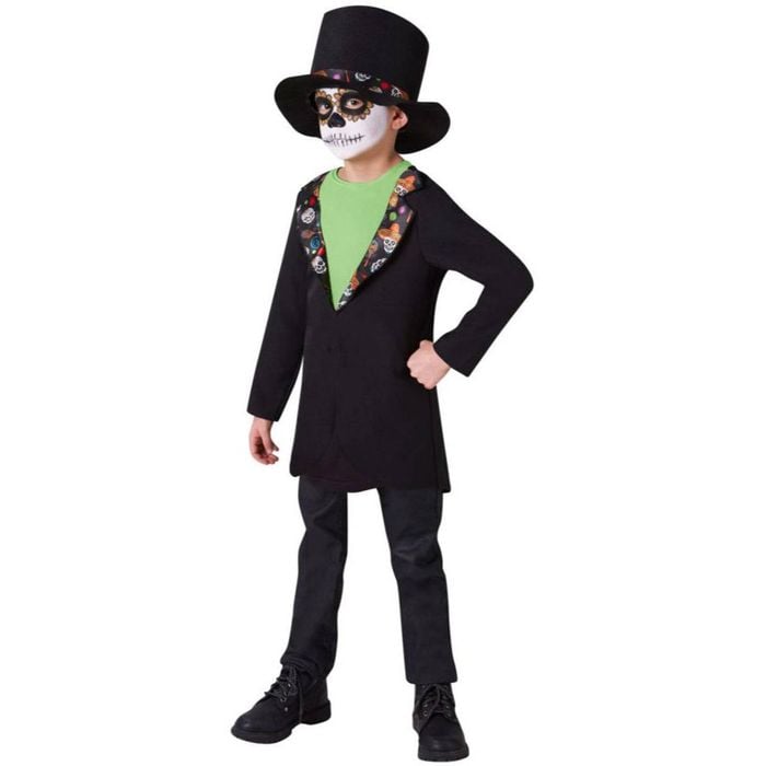 Day of the Dead Boys Halloween Costume Child Official Rubies Halloween Outfit with Hat, Large