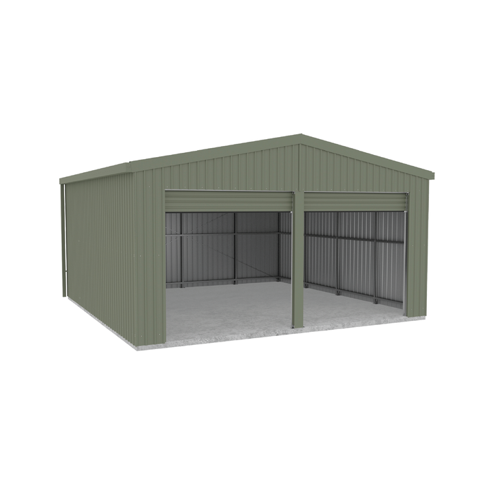 Absco Structures 6.0 x 6.0 x 3.4m Pale Eucalypt Double Roller Door Garage