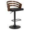 Sarantino Bentwood Walnut Barstool Leather Seat and Metal Base