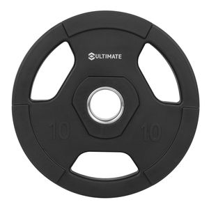 Ultimate 300 x 300 x 50mm 10kg Black 3 Grip Rubber Weight Plate