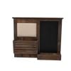 P&P Brown Wooden Wall Mounted Chalkboard Pinboard Organizer With Shelf Unit